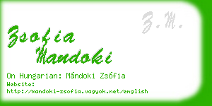 zsofia mandoki business card